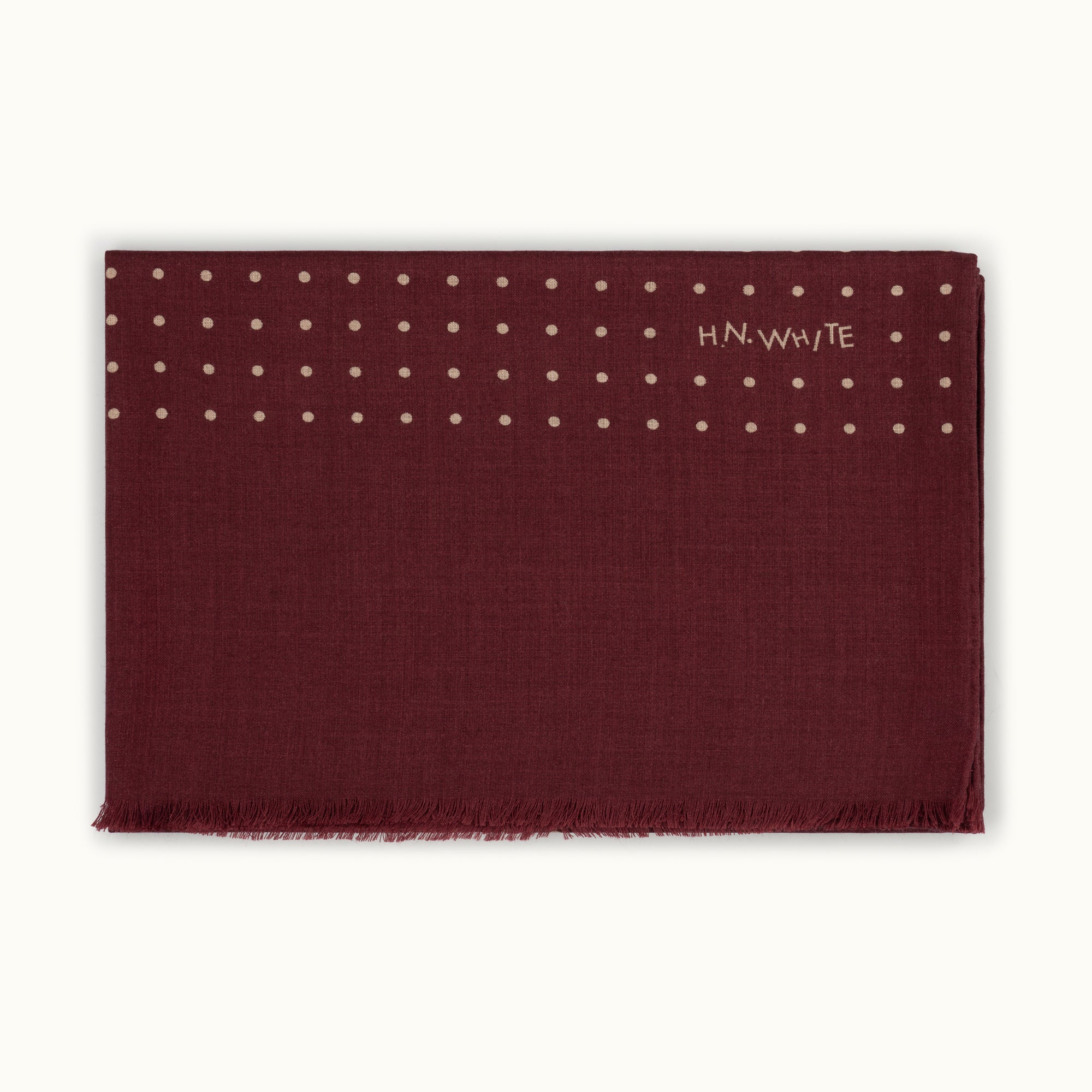 Burgundy Spotted Print Scarf