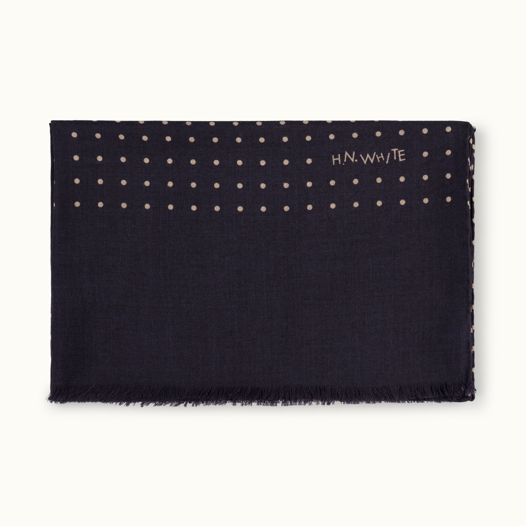 Navy Blue Spotted Print Scarf