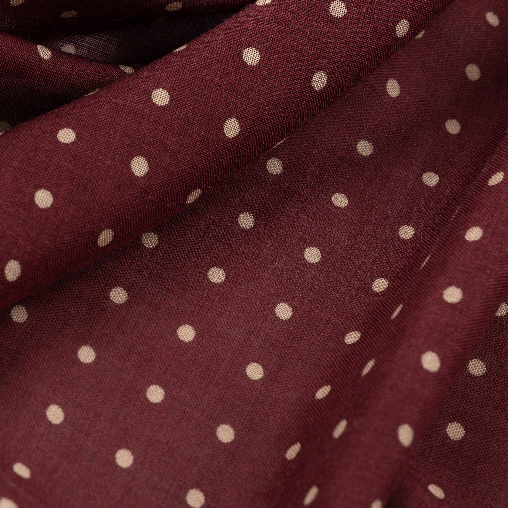Burgundy Spotted Print Scarf