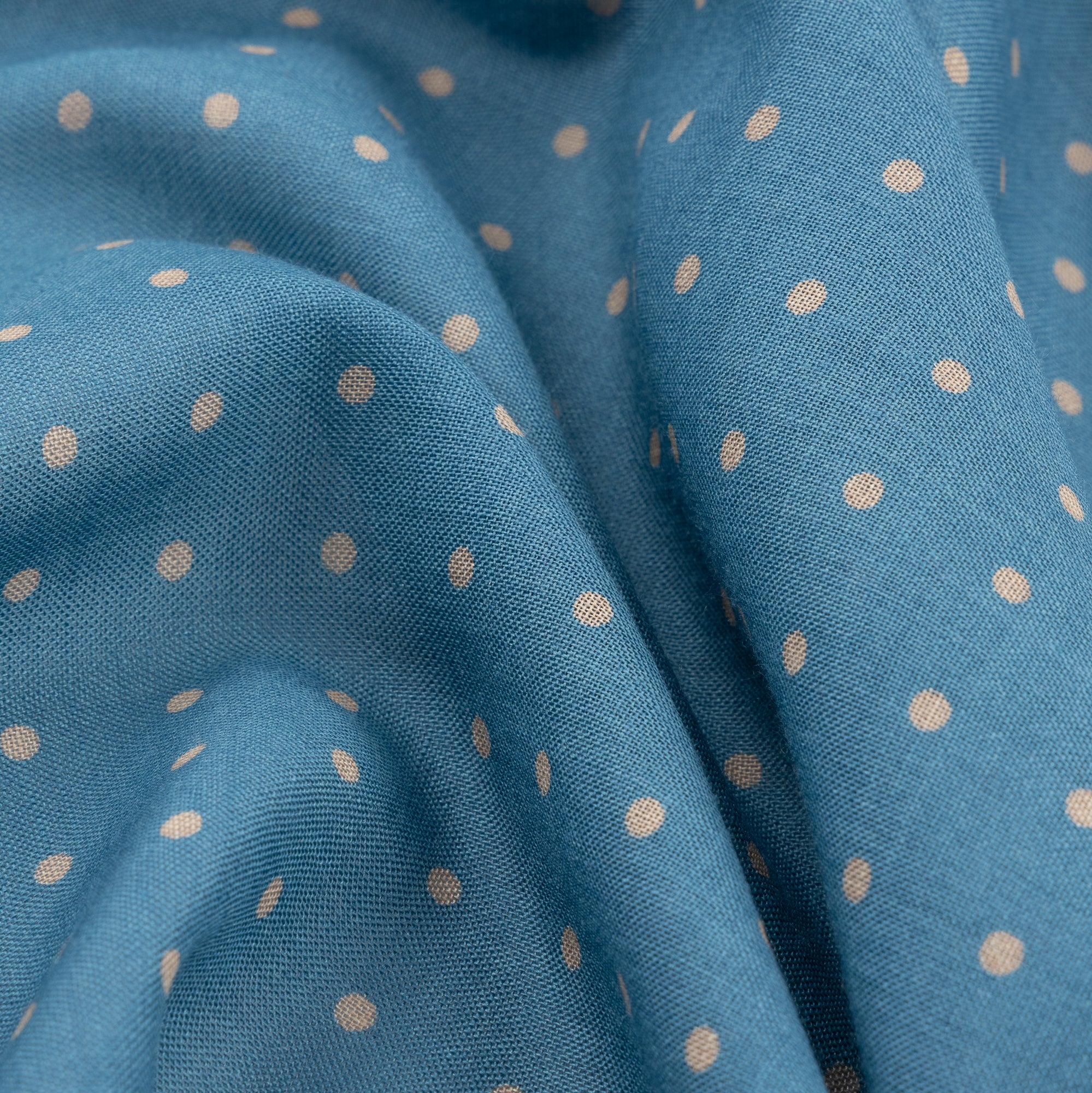 Turquoise Blue Spotted Print Scarf