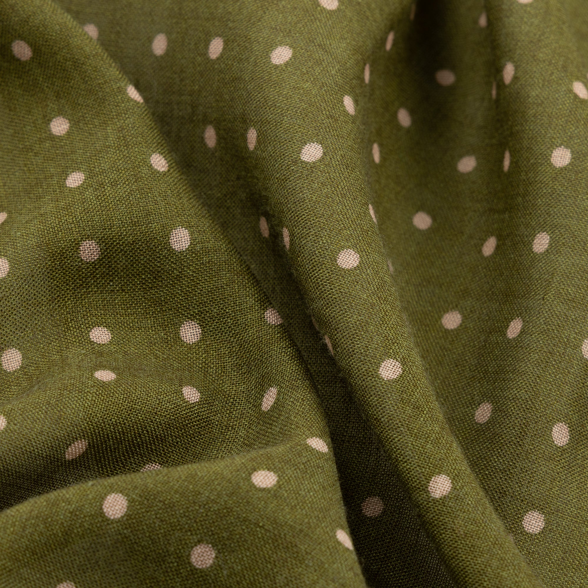 Olive Green Spotted Print Scarf