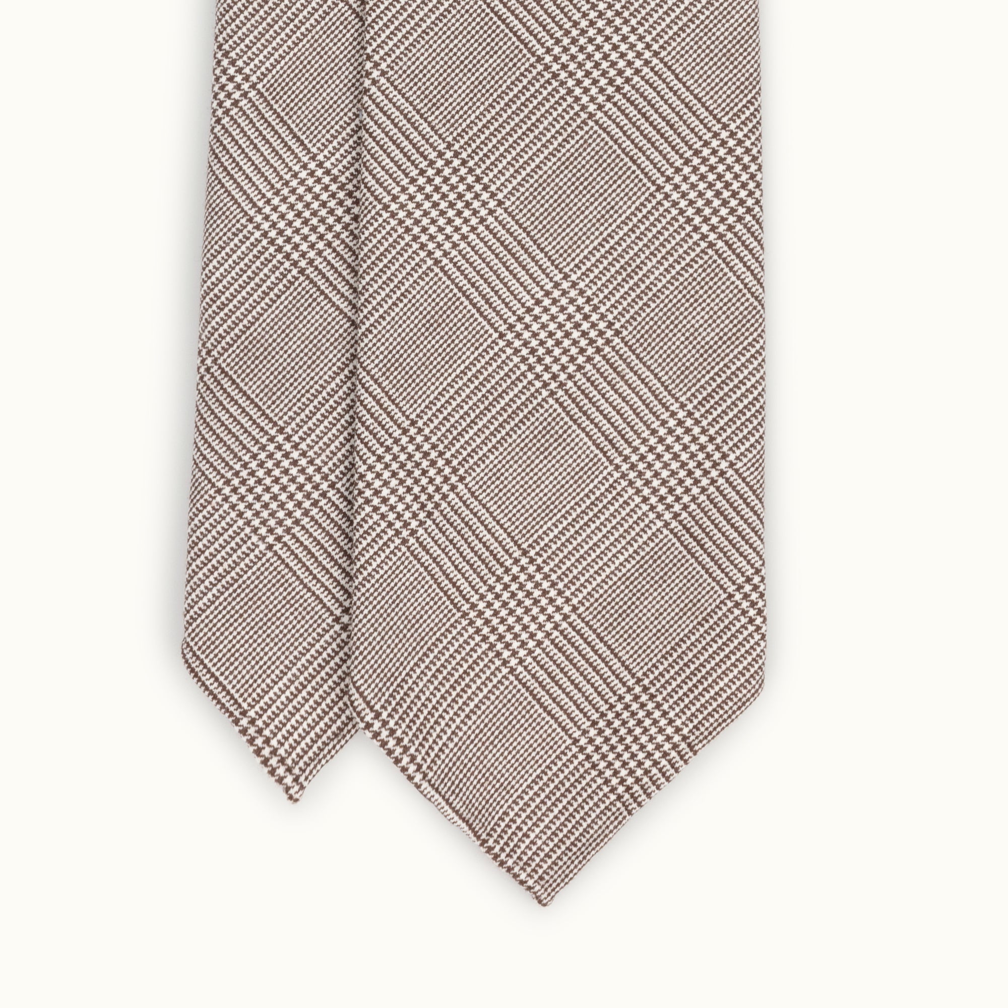 Brown Prince of Wales Escorial Wool Tie