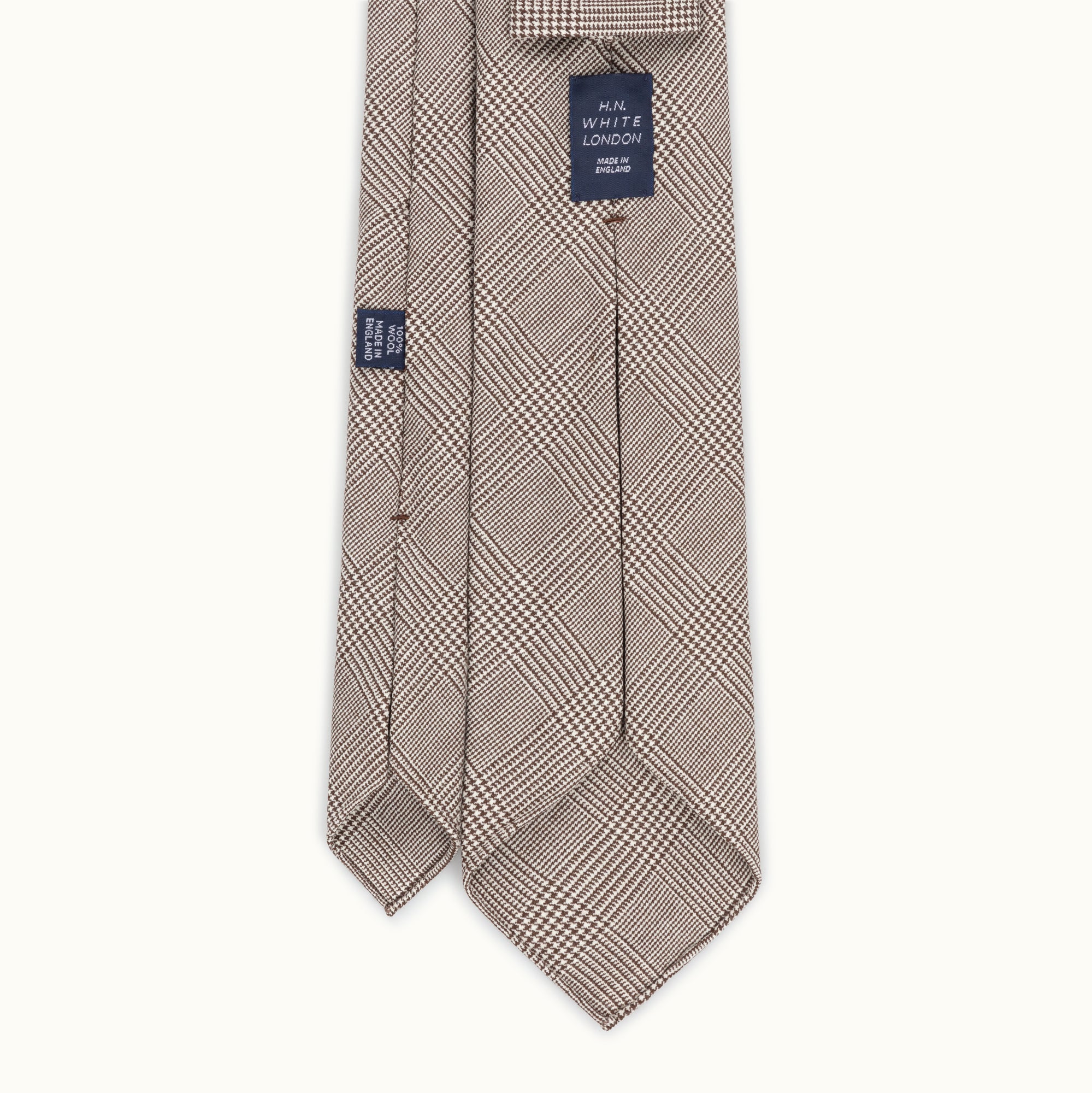 Brown Prince of Wales Escorial Wool Tie