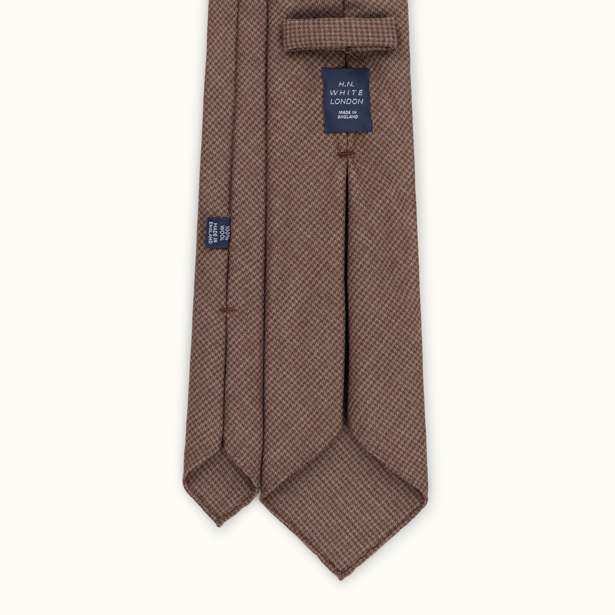 Brown Houndstooth Escorial Wool Tie