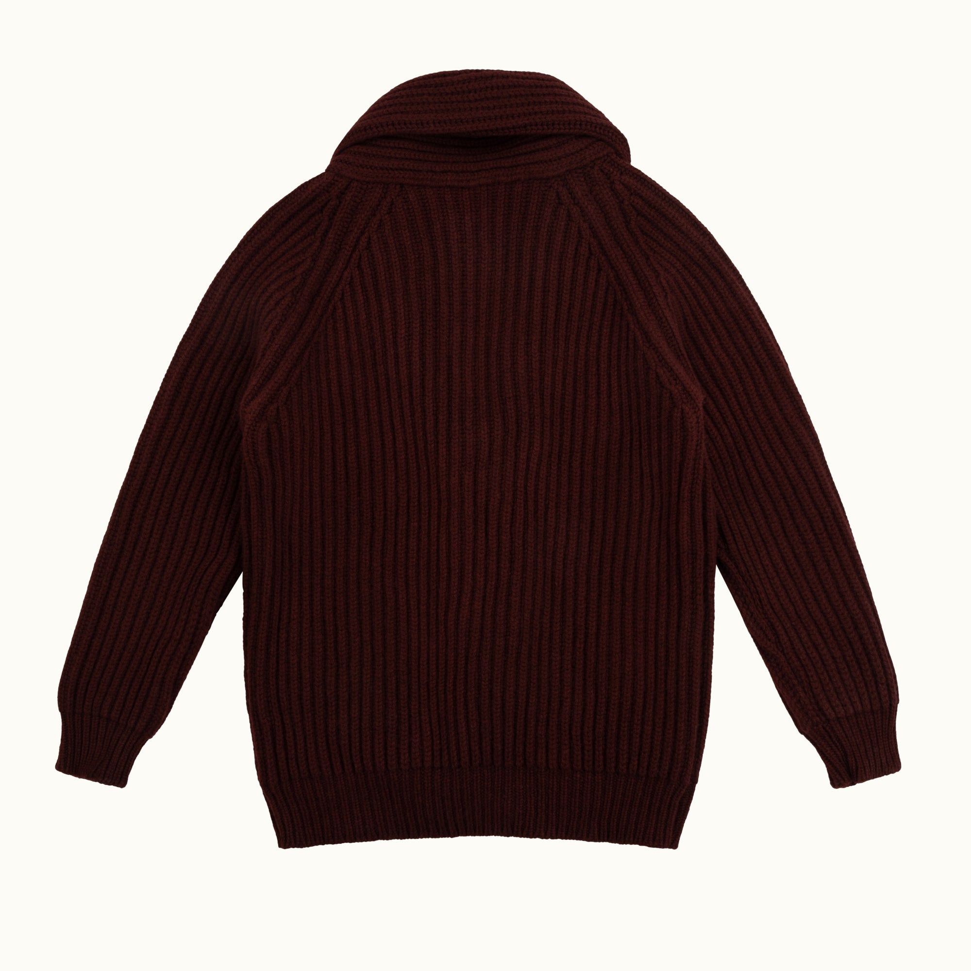 Burgundy Lambswool Shawl Collar Cardigan