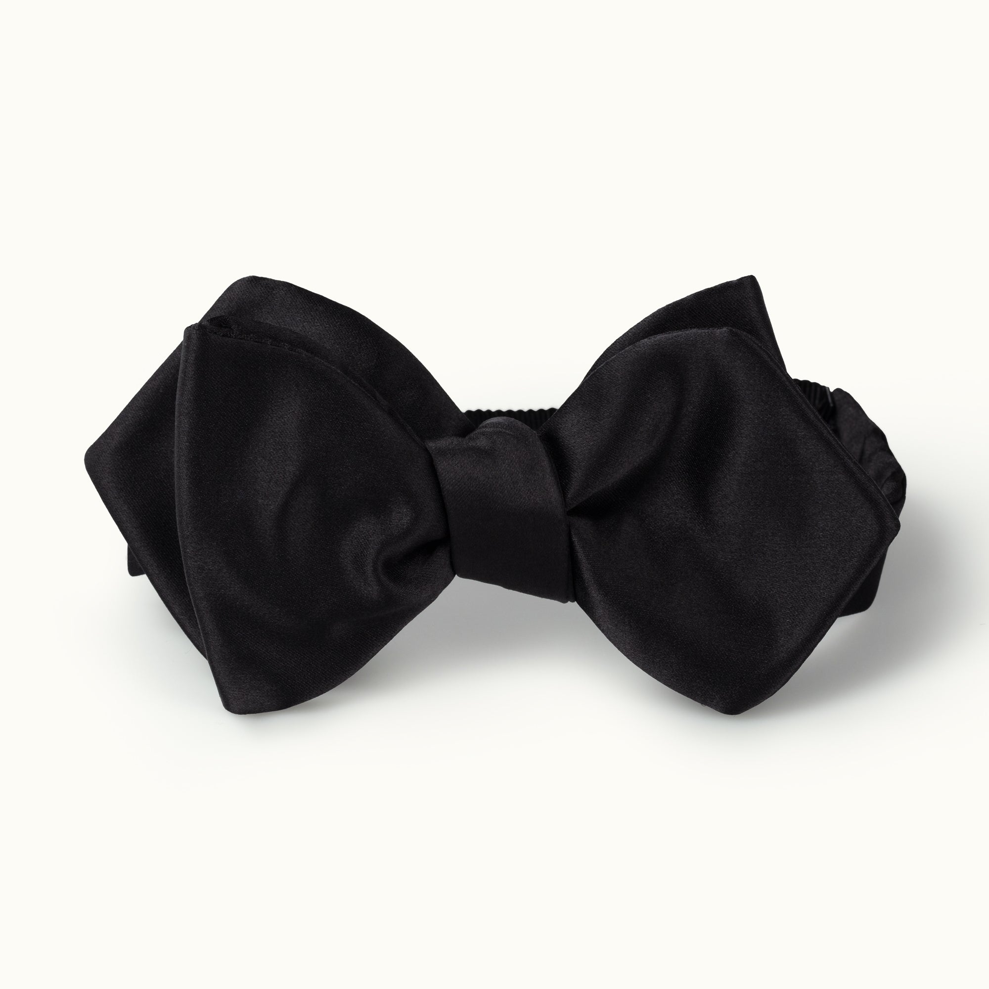 Black Satin Diamond Silk Bow Tie