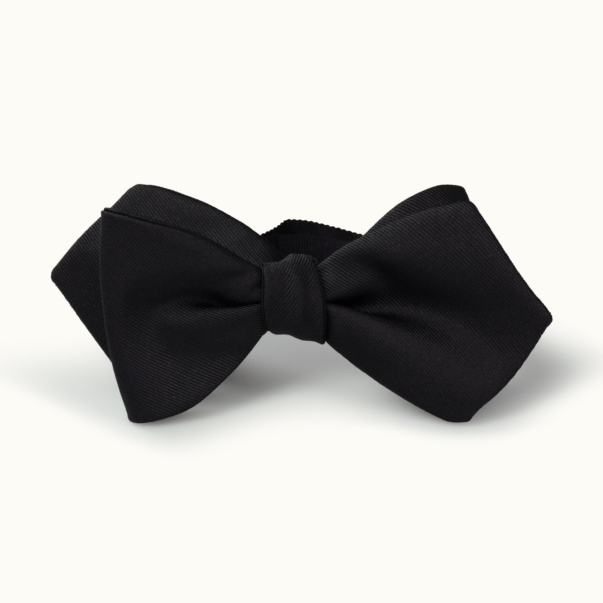 Black Grosgrain Diamond Silk Bow Tie