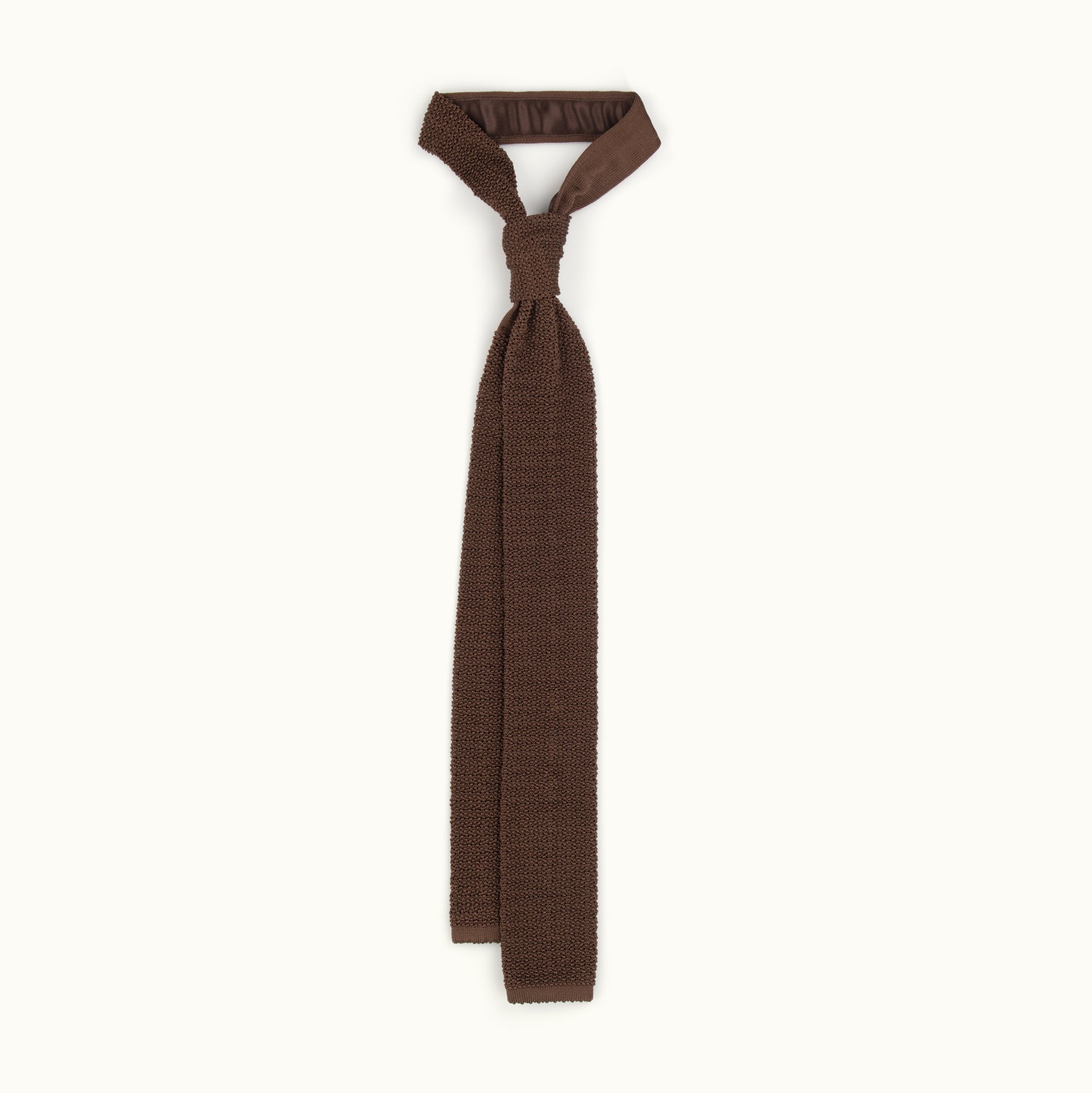 Dark Brown Solid Knitted Tie