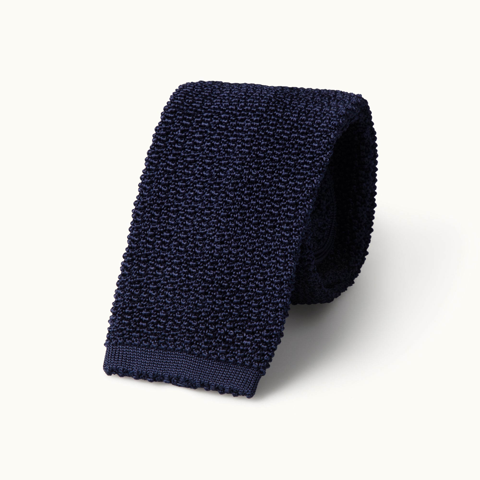 Navy Blue Solid Knitted Tie