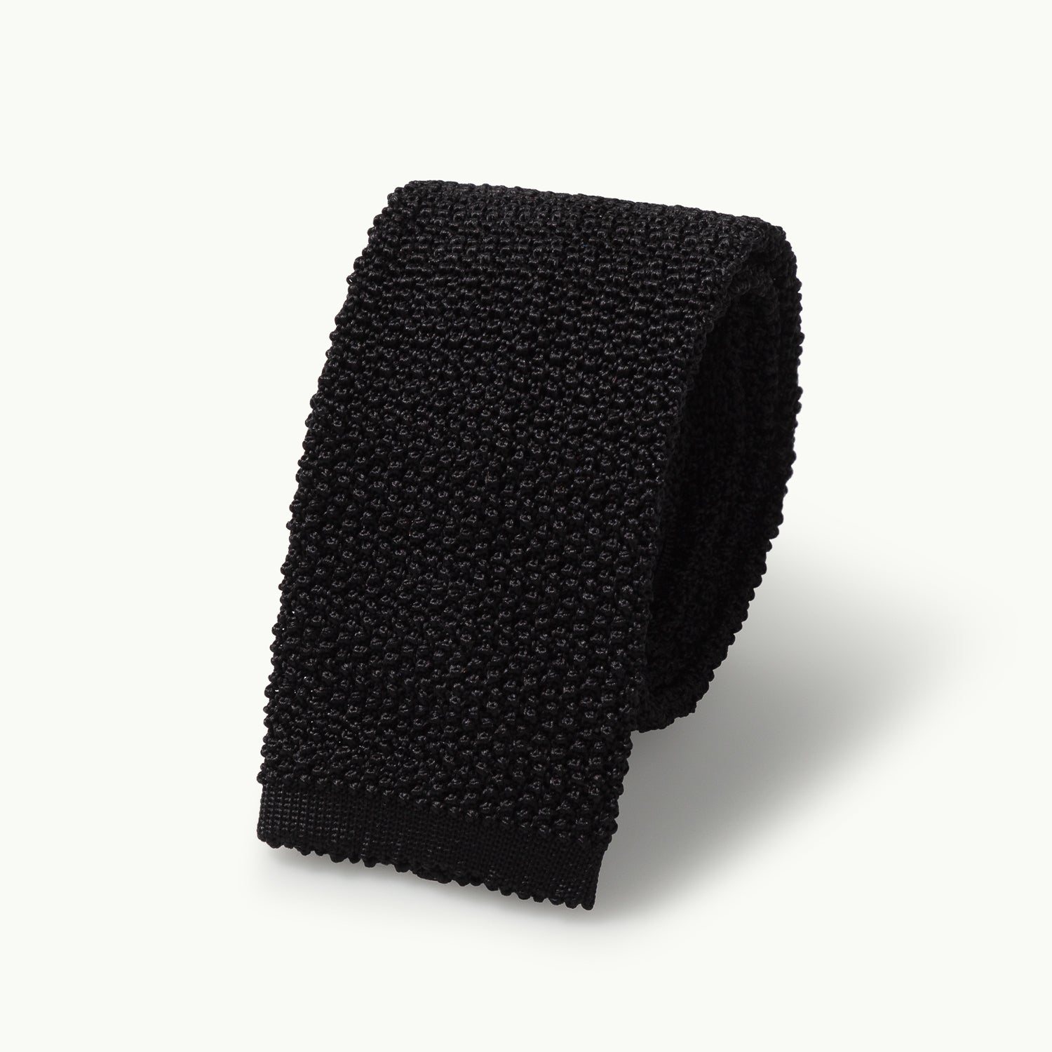 Black Solid Knitted Tie