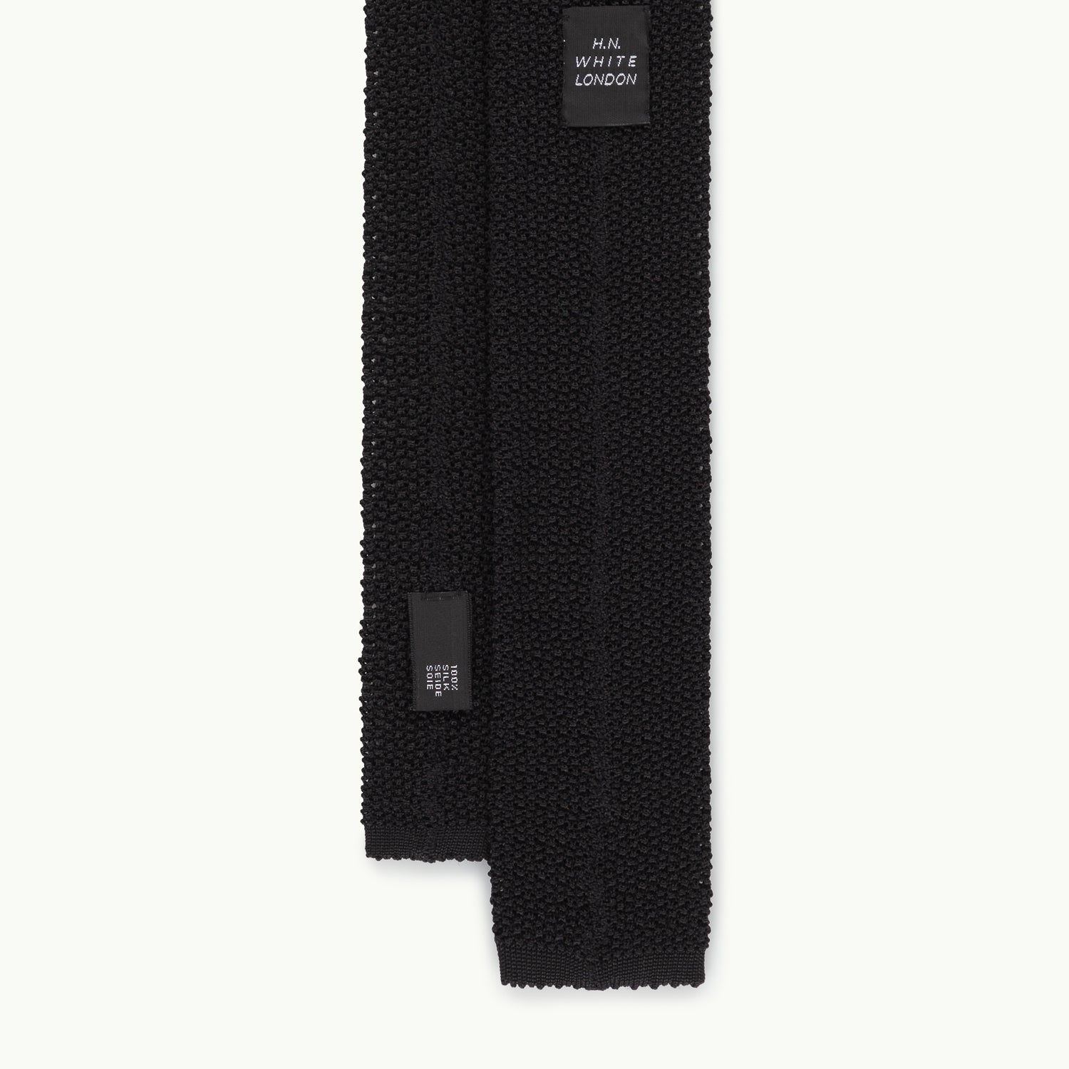 Black Solid Knitted Tie