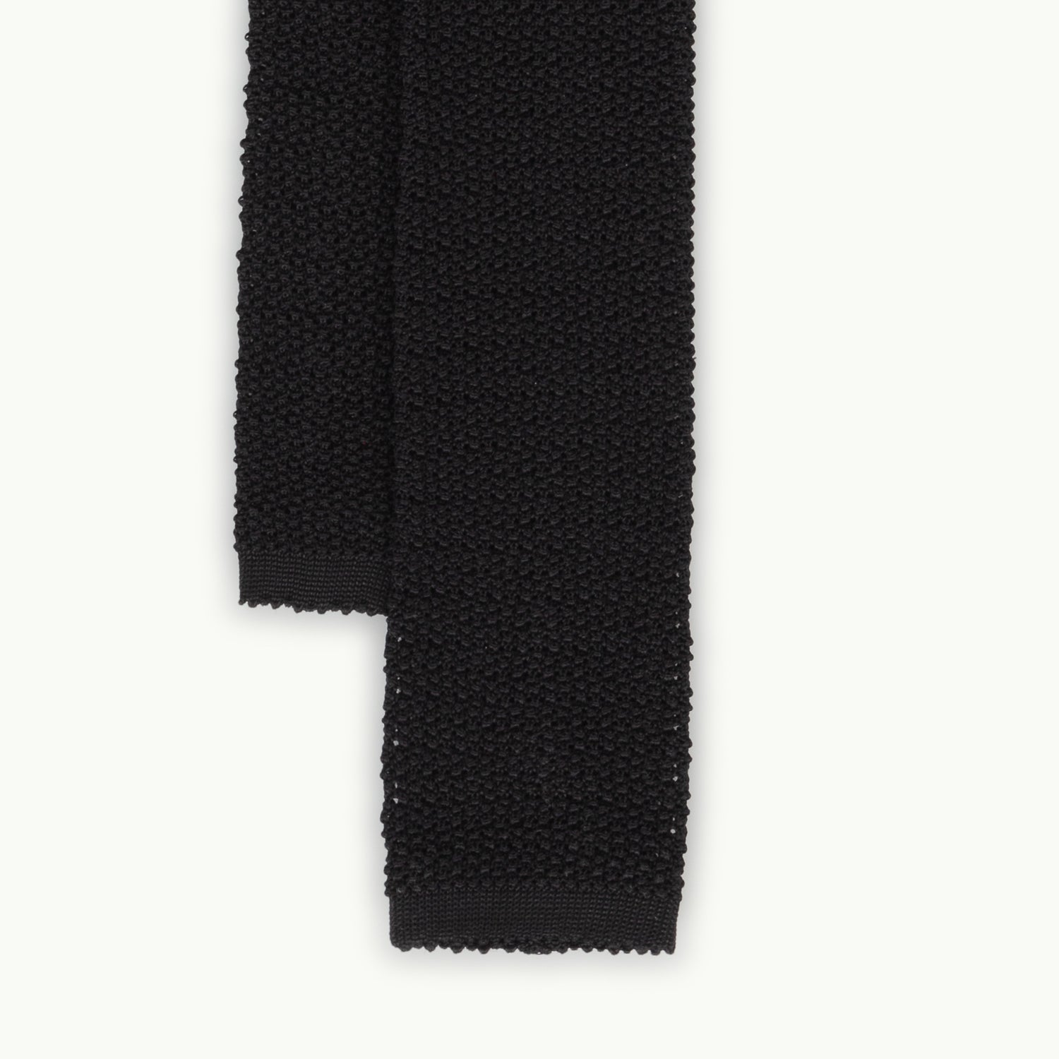 Black Solid Knitted Tie