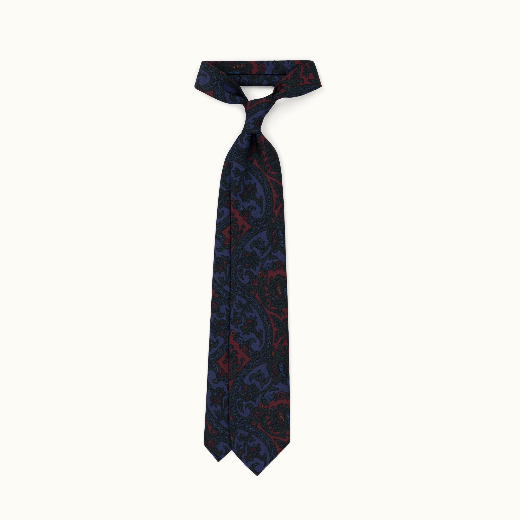 Blueberry Exploded Paisley Madder Silk Tie