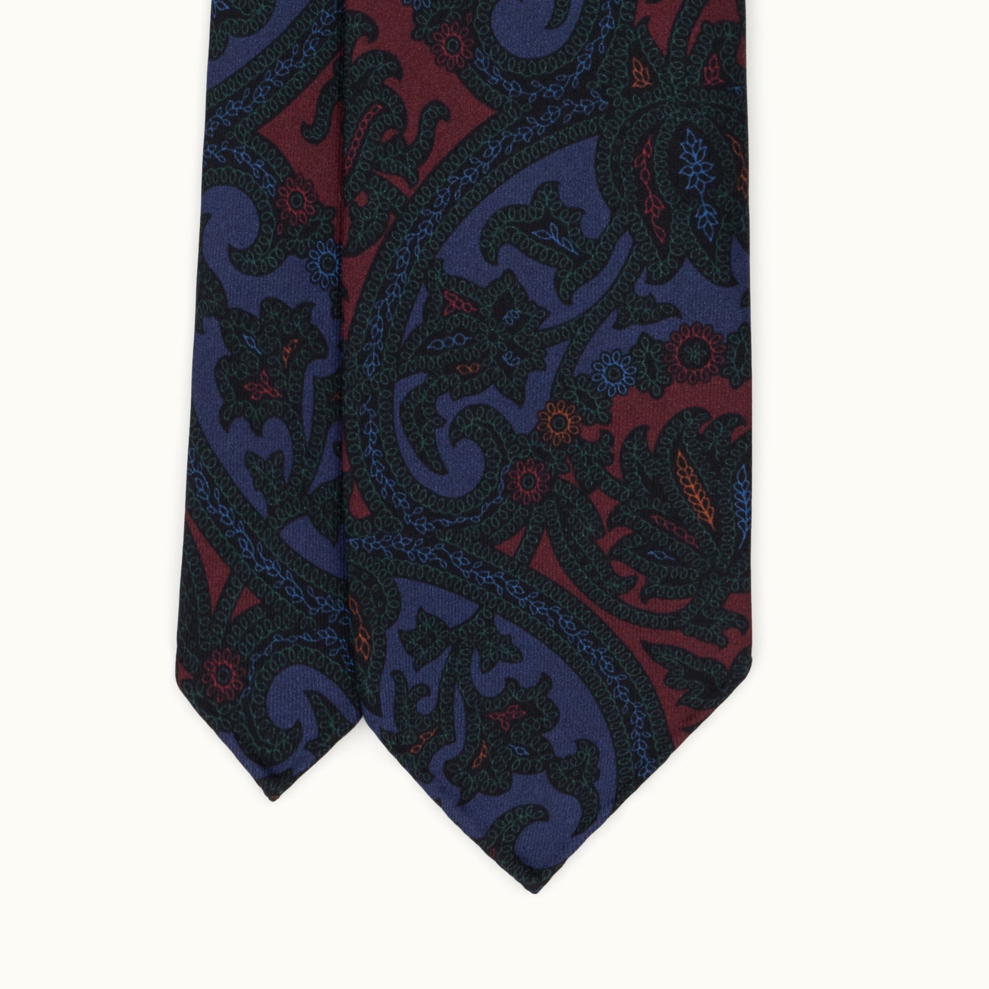 Blueberry Exploded Paisley Madder Silk Tie