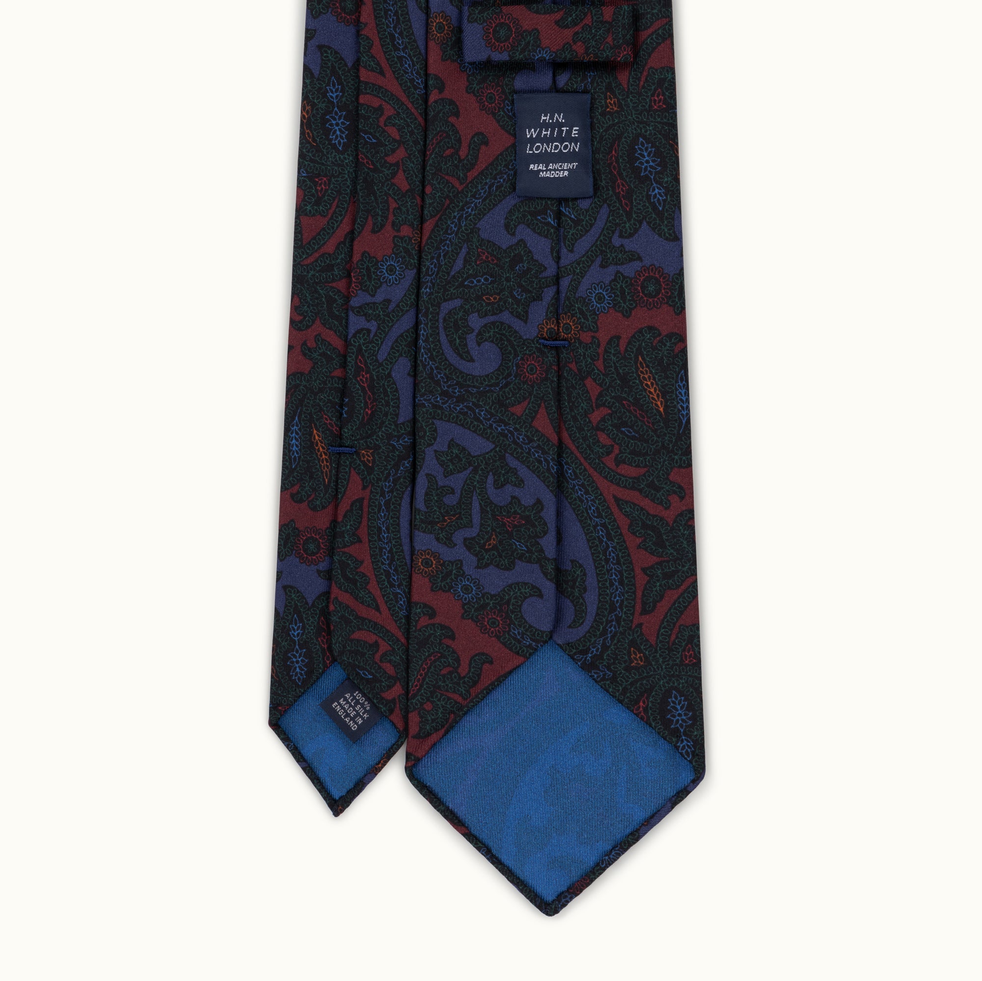 Blueberry Exploded Paisley Madder Silk Tie