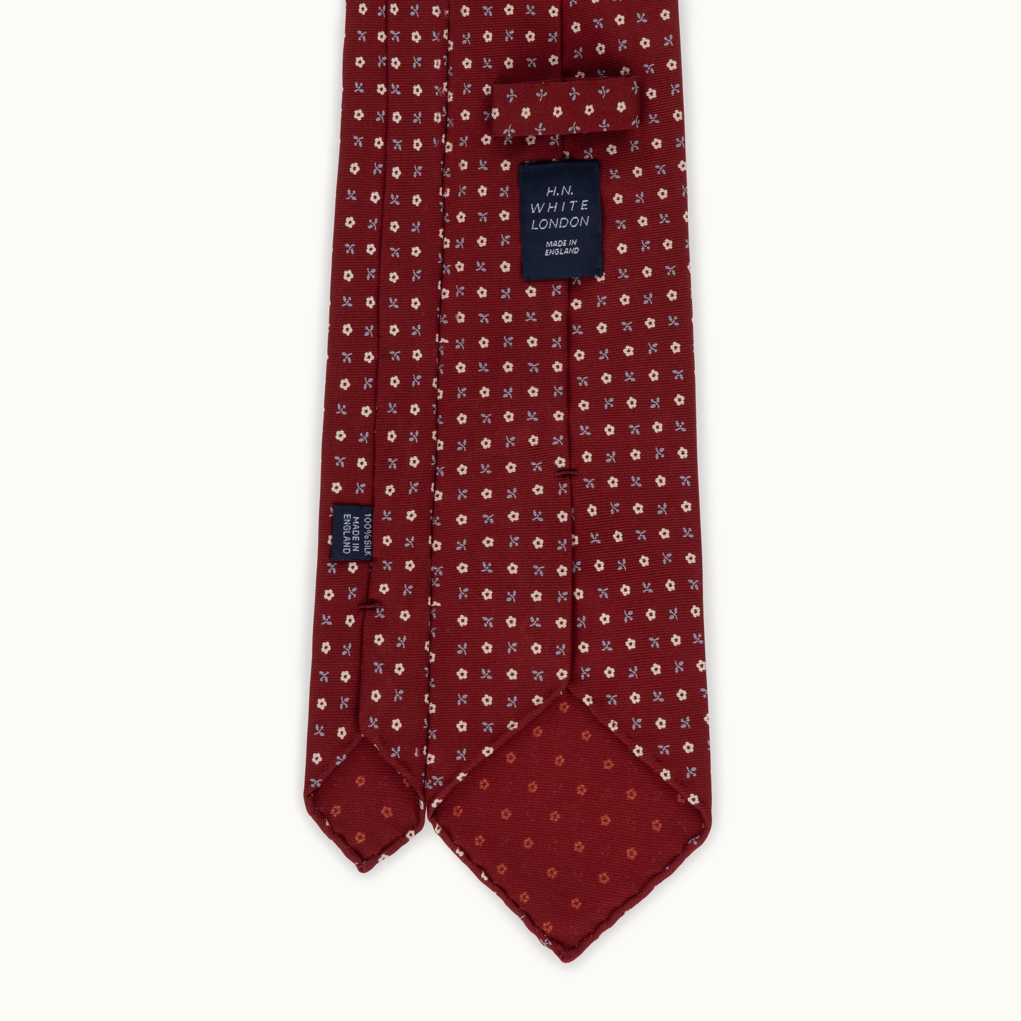 Red Neat Silk Print Tie