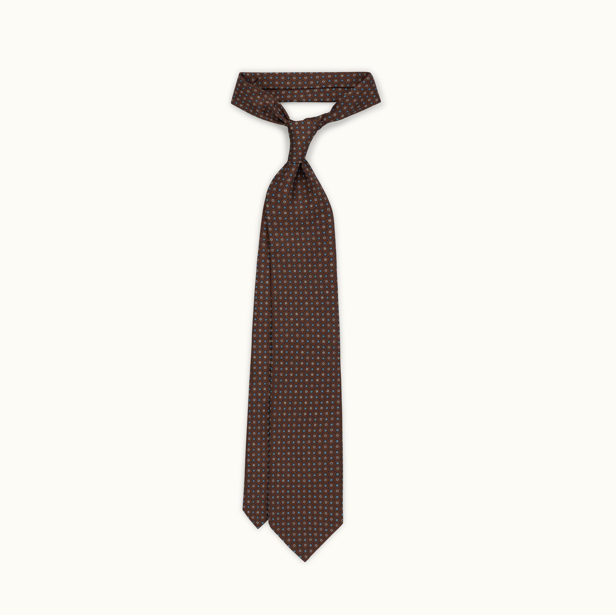 Brown Neat Silk Print Tie
