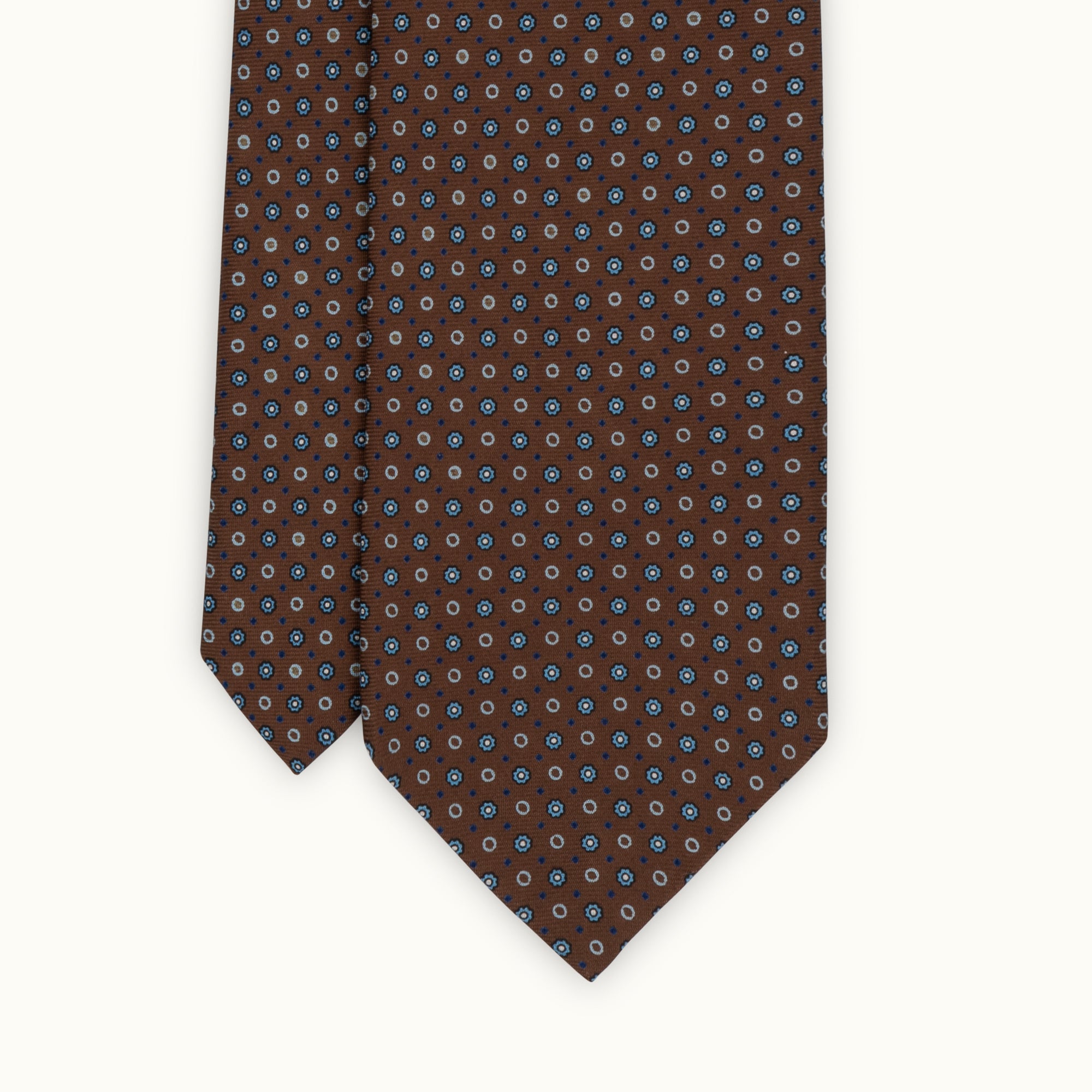 Brown Neat Silk Print Tie