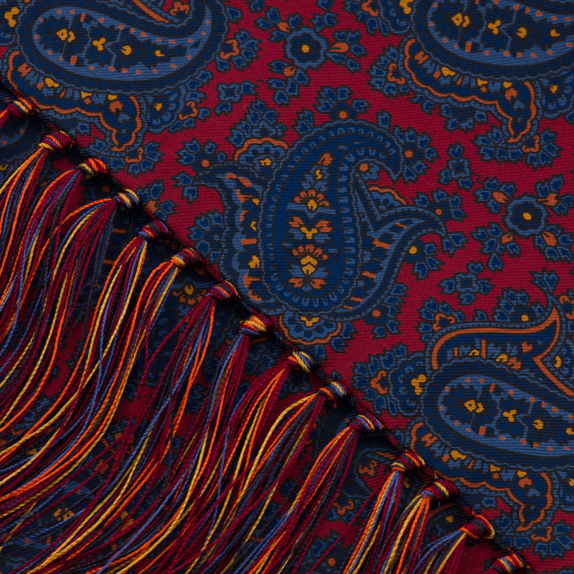Red Paisley Ancient Madder Silk Scarf