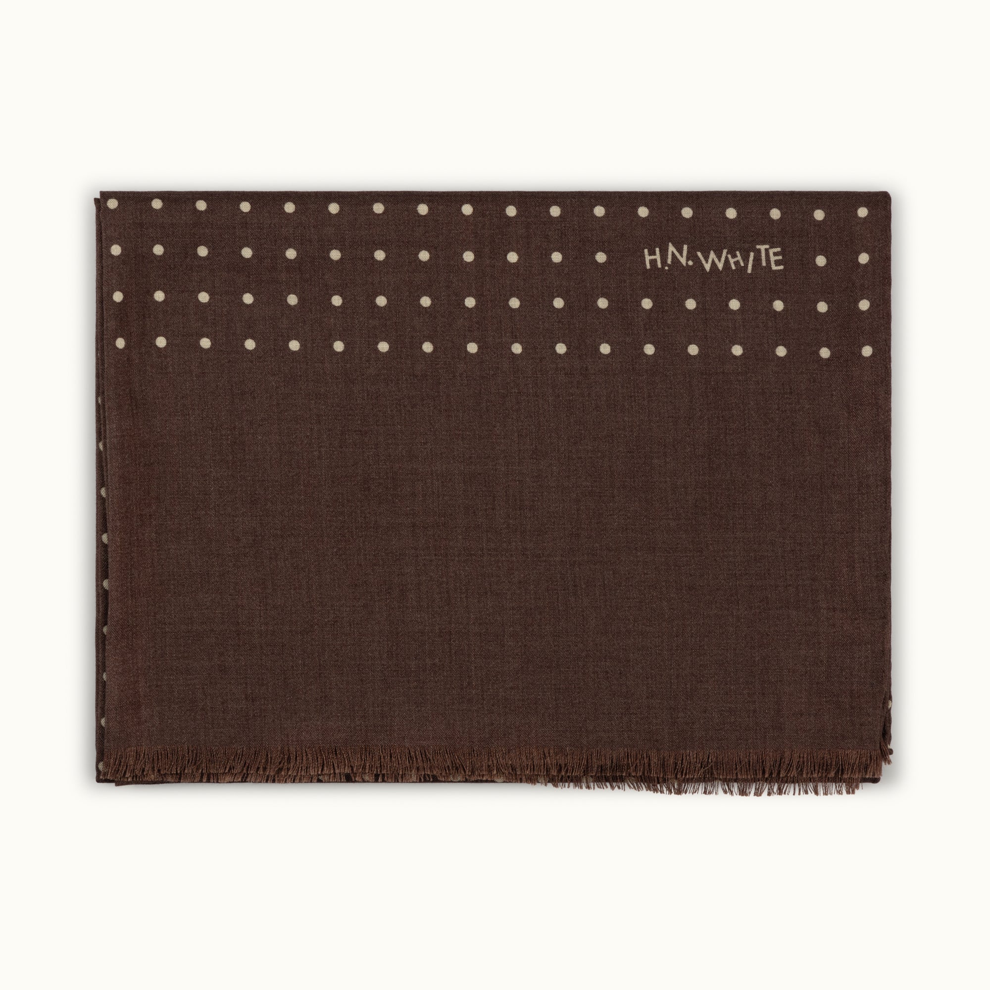 Brown Spotted Print Scarf