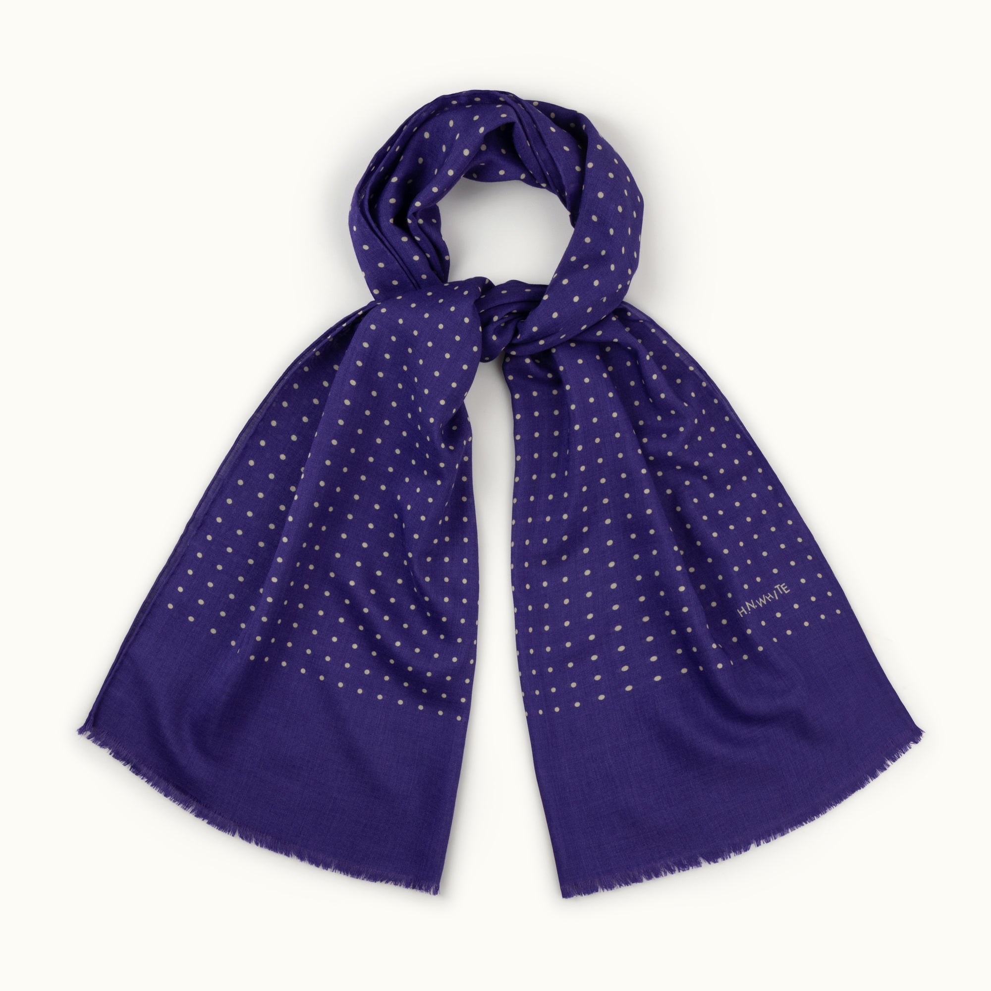 Purple Spotted Print Scarf