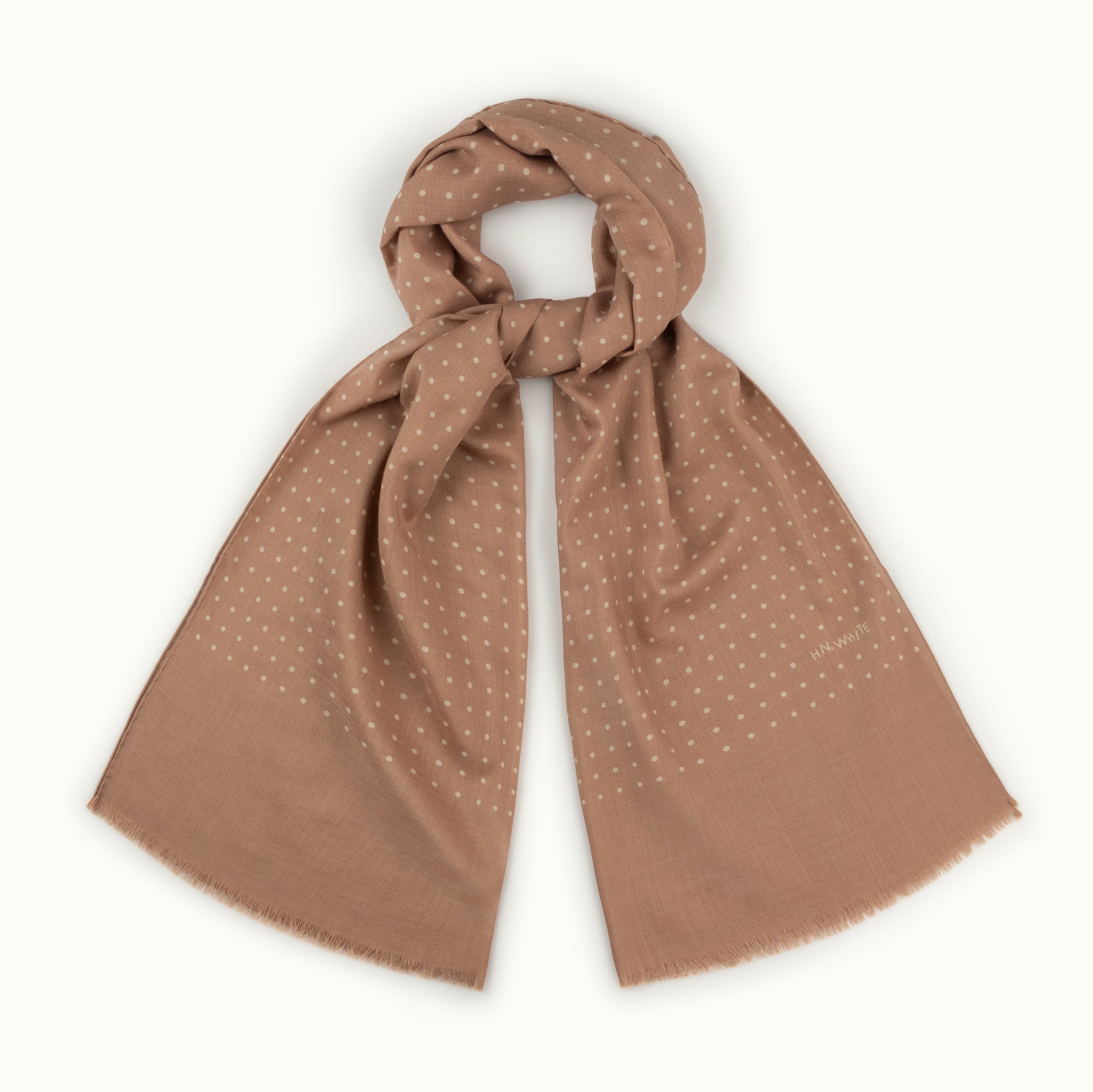 Caramel Spotted Print Scarf
