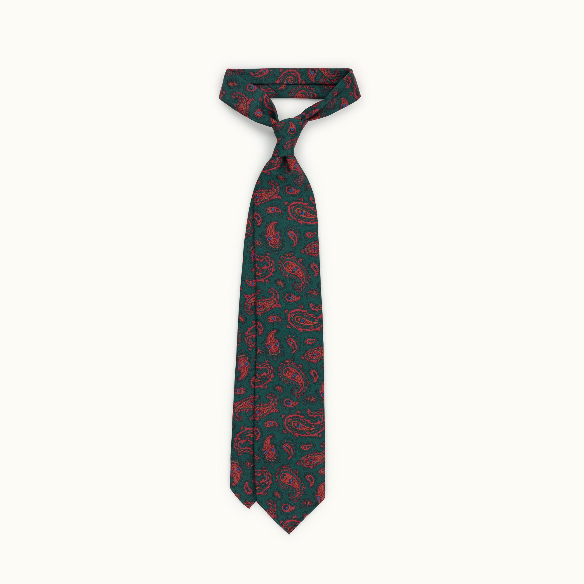 Green Paisley Madder Silk Tie