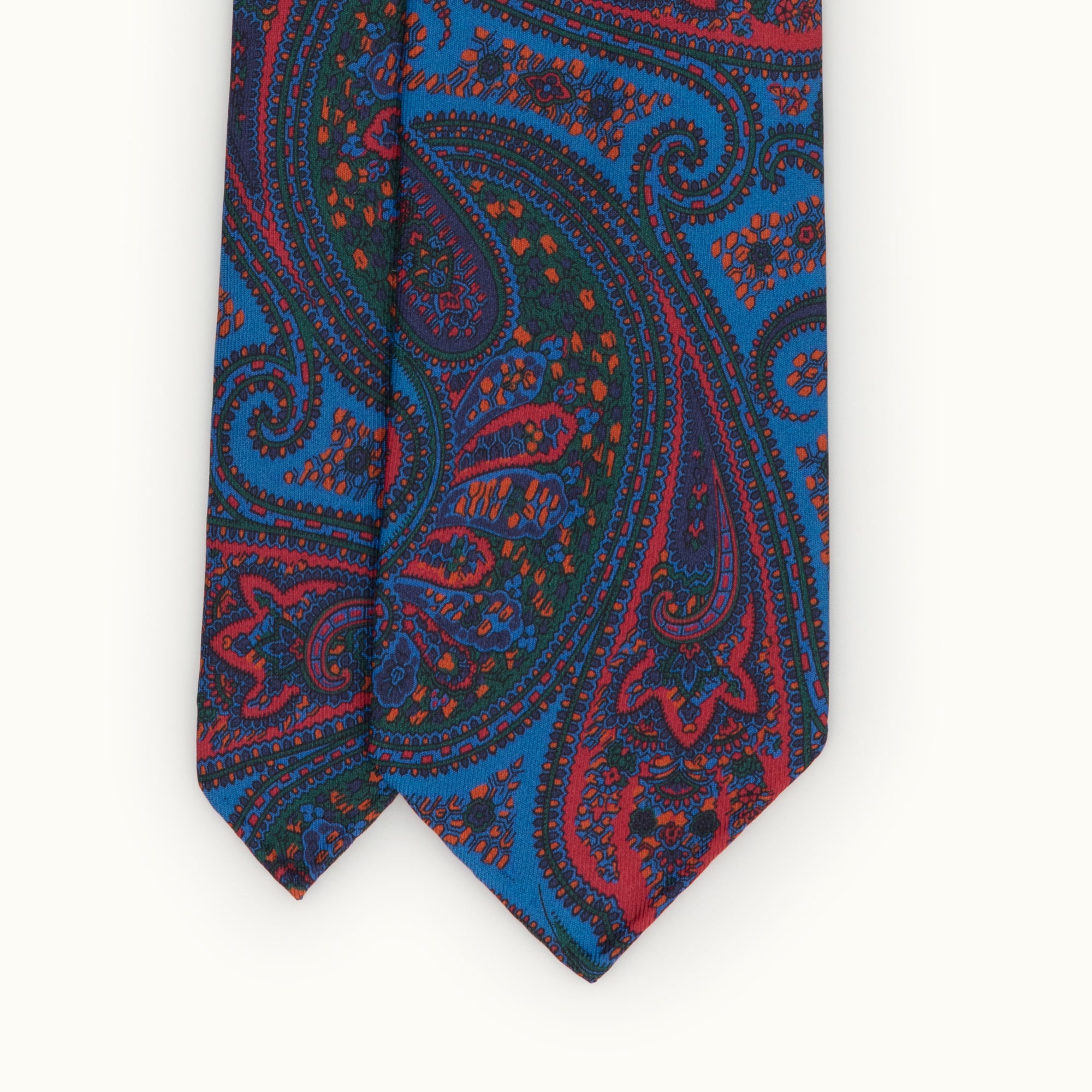 Indigo Exploded Paisley Madder Silk Tie